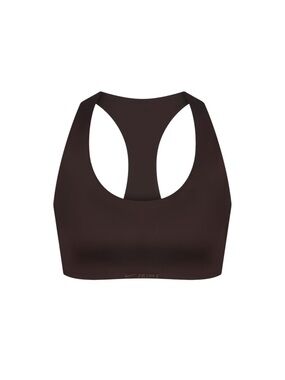 SKIMS x Nike Chocolate Brown Scoop Neck Racer Back Sports Bra